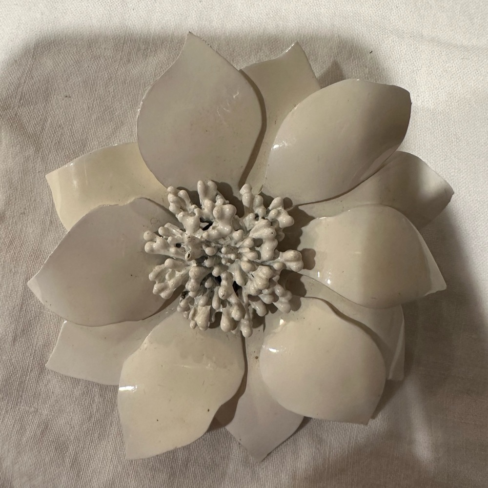White flower brooch